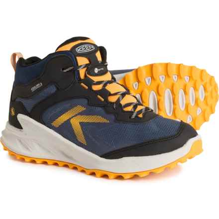 Keen Boys Zionic Mid Hiking Boots - Waterproof in Naval Academy/Bright Marigold