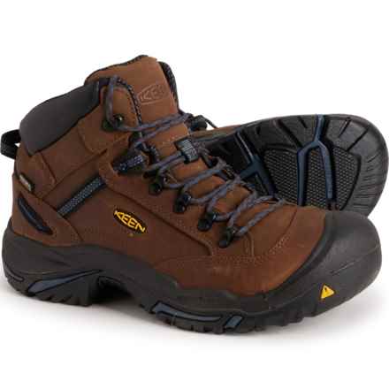 Keen Braddock AL Boots - Steel Safety Toe, Waterproof, Leather (For Men) in Bison/Ensign Blue