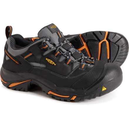 Keen Braddock Low Work Shoes - Steel Safety Toe, Leather (For Men) in Black/Grey