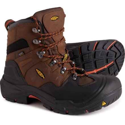 Keen Coburg 6” Leather Work Boots - Waterproof, Steel Safety Toe (For Men) in Cascade Brown/Brindle