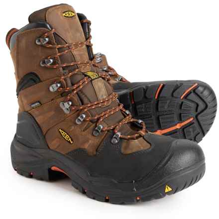 Keen Coburg 8” Leather Work Boots - Waterproof, Steel Safety Toe (For Men) in Cascade Brown/Brindle