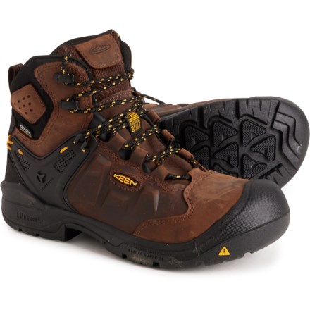 Keen Dover 6” Boots - Waterproof, Carbon Fiber Toe, Leather (For Women) in Dark Earth/Black