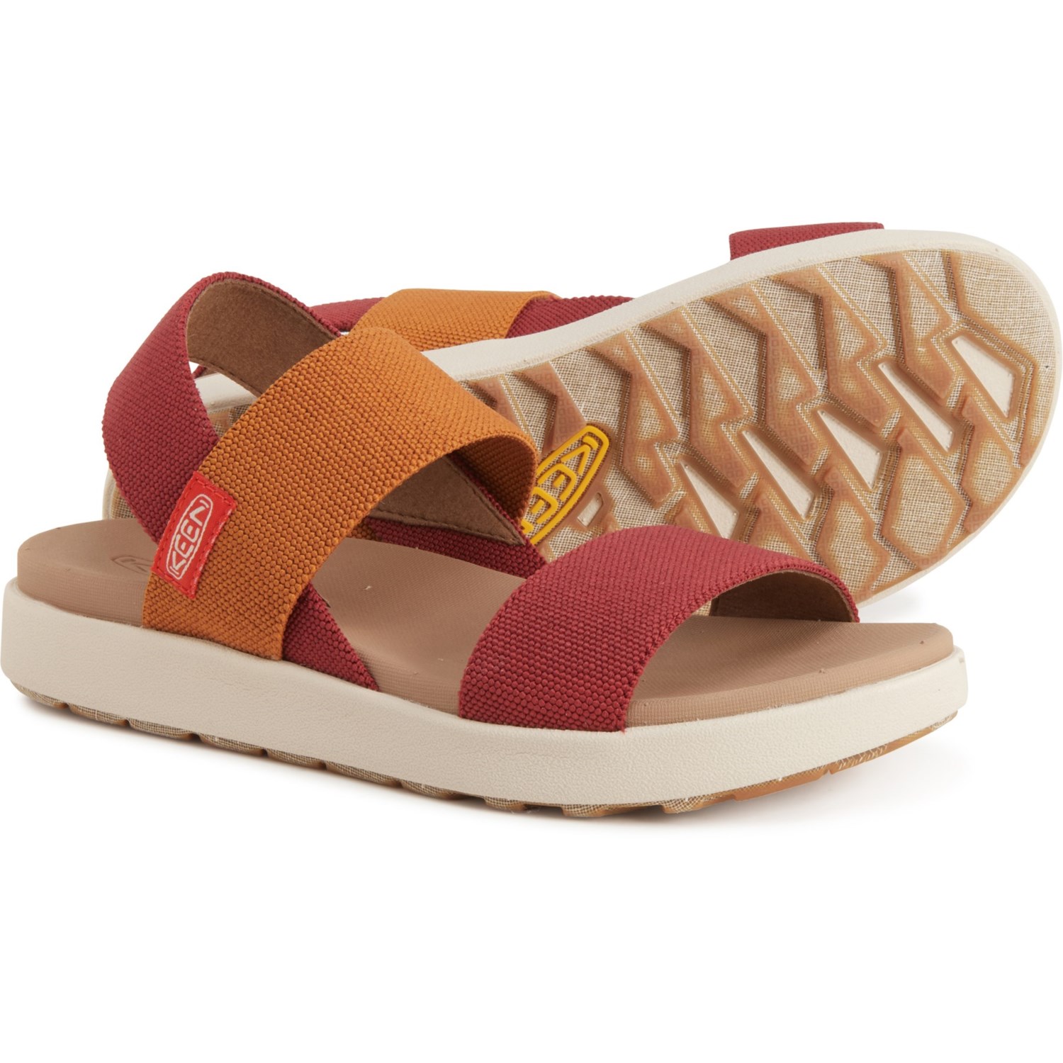 Women's Brown Stretch Sandals - Elle Backstrap