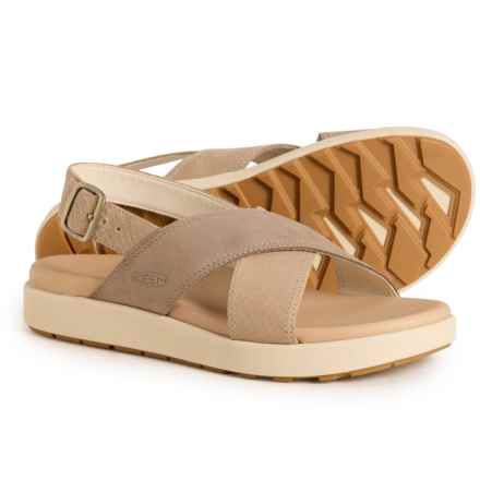Keen Elle Luxe Crisscross Sandals - Leather (For Women) in Plaza Taupe/Brindle