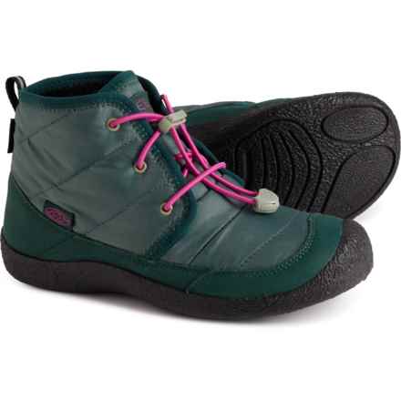 Keen Girls Howser II Chukka Boots - Waterproof, Insulated in Dark Forest/Fuchsia Purple