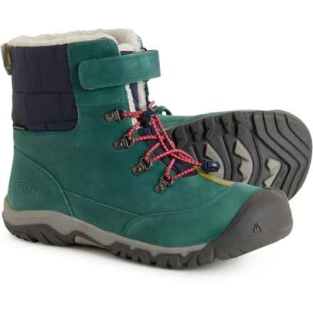 Keen Girls Kanibou Winter Boots - Waterproof, Insulated, Leather in Deep Lagoon/Jazzy