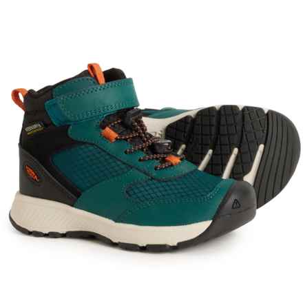 Keen Girls Skua Mid Hiking Boots - Waterproof, Leather in Ponderosa Pine/Gold Flame