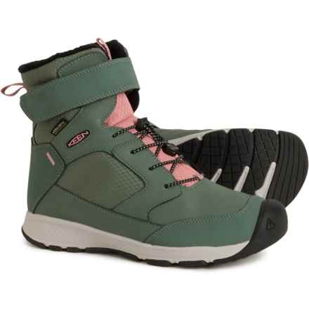 Keen Girls Skua Winter Boots - Waterproof, Insulated, Leather in Dark Forest/Rose Elegance