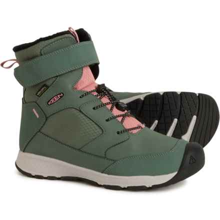 Keen Girls Skua Winter Boots - Waterproof, Insulated, Leather in Dark Forest/Rose Elegance