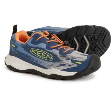 Keen Girls Wanduro Speed Hiking Shoes in Vintage Indigo/Tangerine
