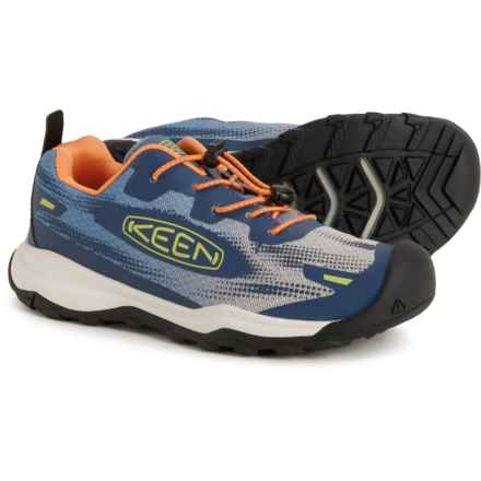 Keen Girls Wanduro Speed Hiking Shoes in Vintage Indigo/Tangerine