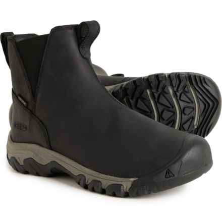 Keen Greta Chelsea Winter Boots - Waterproof, Insulated, Leather (For Women) in Black/Steel Grey