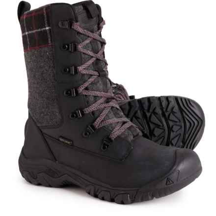 Keen Greta Tall Snow Boots - Waterproof, Insulated (For Women) in Black/Black Plaid