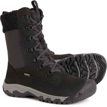 Keen Greta Tall Snow Boots - Waterproof, Insulated (For Women) in Black/Black