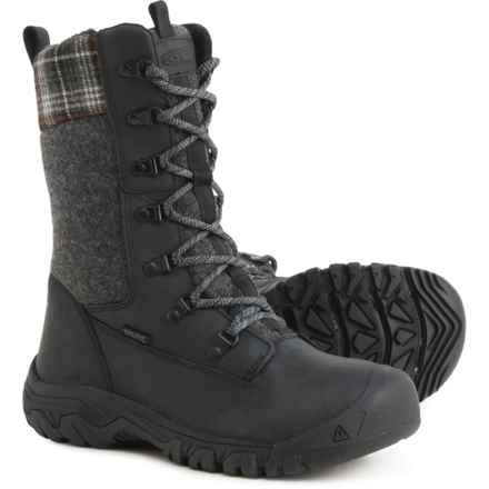 Keen Greta Tall Snow Boots - Waterproof, Insulated, Leather (For Women) in Black/Black Plaid