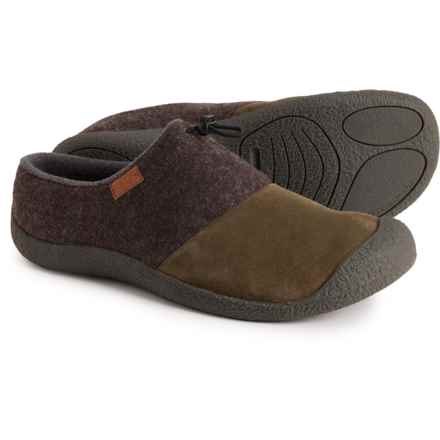 Keen Howser III Slide Shoes - Open Back (For Men) in Dark Brown Felt/Canteen