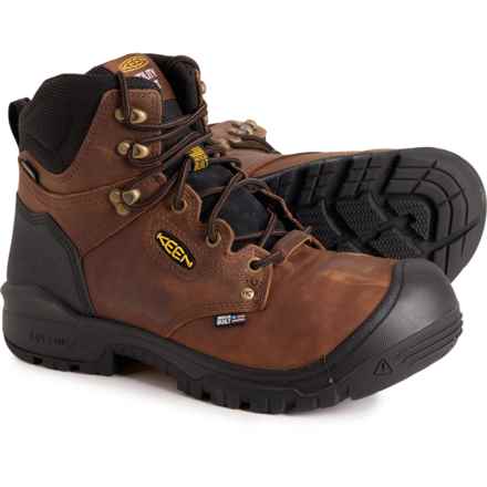 Keen Independence 6” Internal MET Work Boots - Waterproof, Carbon-Fiber Toe (For Men) in Dark Earth/Black