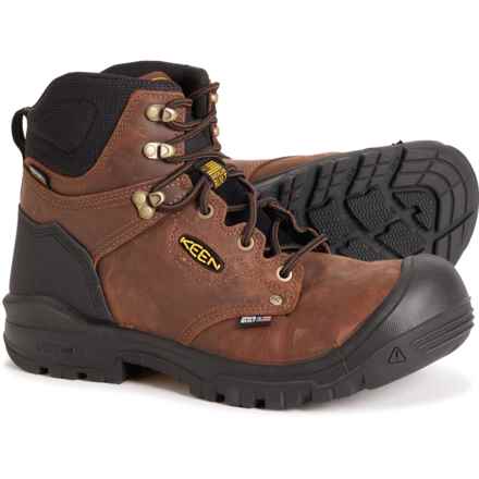 Keen Independence Soft-Toe Work Boots - 6”, Waterproof, Leather (For Men) in Dark Earth/Black