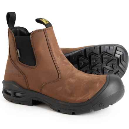 Keen Juneau Romeo Soft-Toe Work Boots - Waterproof, Leather (For Men) in Dark Earth/Black