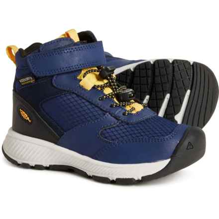 Keen Little Boys Skua Mid Hiking Boots - Waterproof in Naval Academy/Yolk Yellow