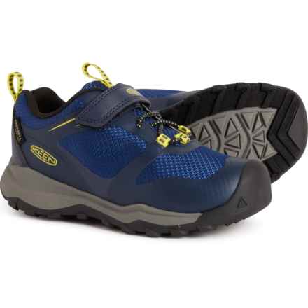 Keen Little Boys Wanduro Low Hiking Shoes - Waterproof in Sky Captain/Evening Primrose