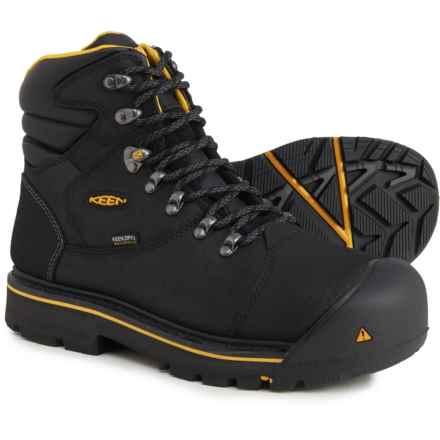 Keen Milwaukee Leather Boots - Waterproof, Steel Safety Toe, Wide Width (For Men) in Black