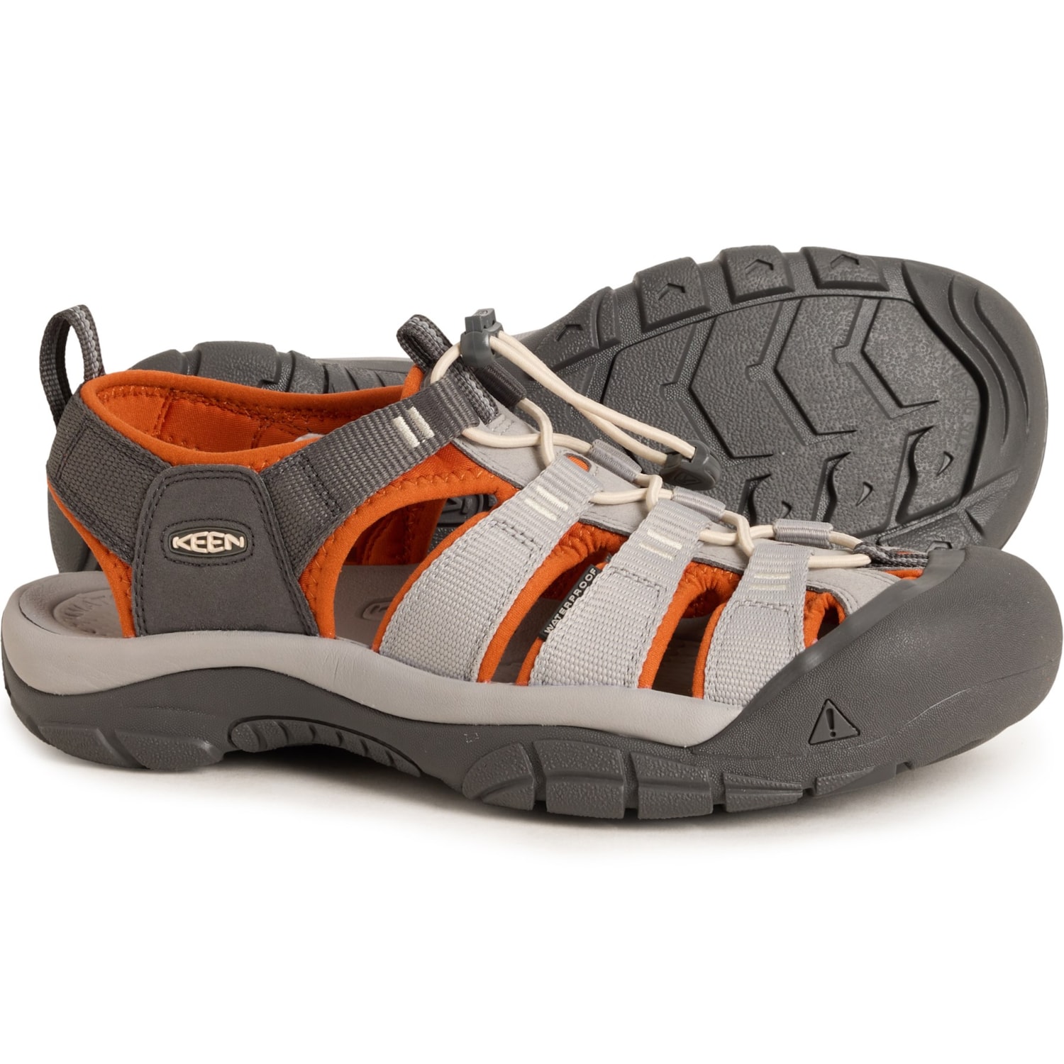 Keen Men\'s Newport H2 Black and Gray Outdoor Sport Sandals with Orange Accents Men main image 4
