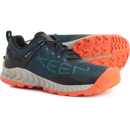 Keen NXIS Evo Hiking Shoes - Waterproof (For Men) in Sea Moss/Scarlet Ibis