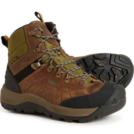 Keen Revel IV Mid Polar Hiking Boots - Waterproof, Insulated, Leather (For Men) in Bison/Orange Pepper