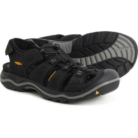 Keen Rialto Sport Sandals - Leather (For Men) in Black/Gargoyle