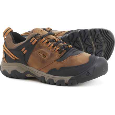 Keen Ridge Flex Hiking Shoes - Waterproof, Leather, Wide Width (For Men) in Bison/Golden Brown