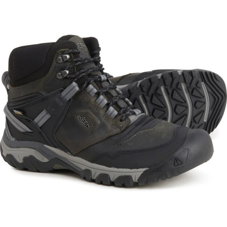 Keen Ridge Flex Mid Hiking Boots - Waterproof, Leather (For Men) in Magnet/Black