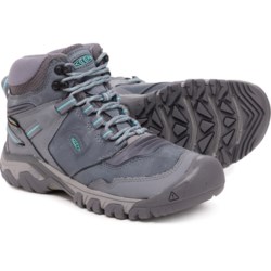 Keen Ridge Flex Mid Hiking Boots - Waterproof, Leather (For Women) in Steel Grey/Porcelain