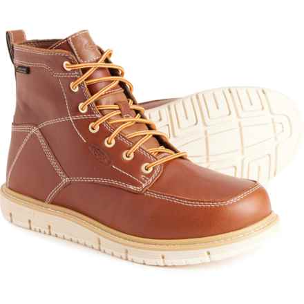 Keen San Jose Soft Toe Work Boots - 6”, Waterproof, Wide Width (For Men) in Tortise Shell/Star White