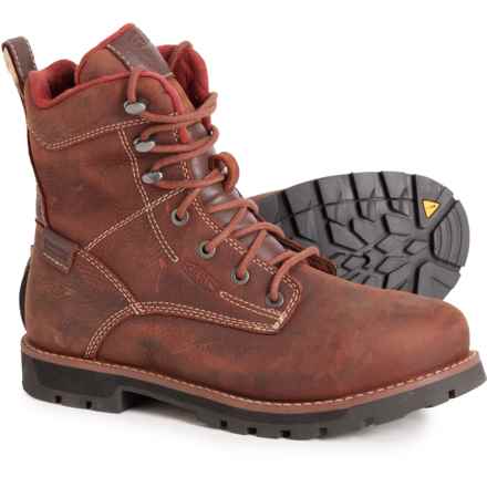 Keen Seattle 8” Work Boots - Waterproof, Leather, Aluminum Toe (For Women) in Gingerbread/Black