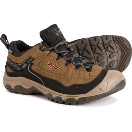 Keen Targhee IV Hiking Shoes - Waterproof, Wide Width (For Men) in Dark Olive/Gold Flame