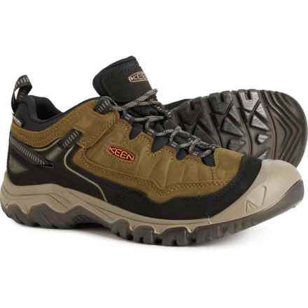 Keen Targhee IV Hiking Shoes - Waterproof, Wide Width (For Men) in Dark Olive/Gold Flame