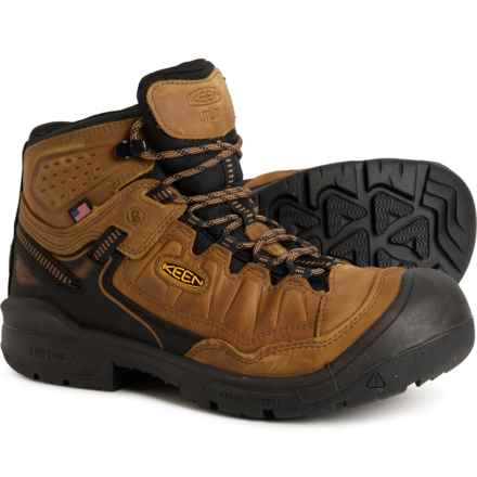 Keen Targhee IV Mid Work Boots - Waterproof, Leather, Soft Toe (For Men) in Belgian/Black