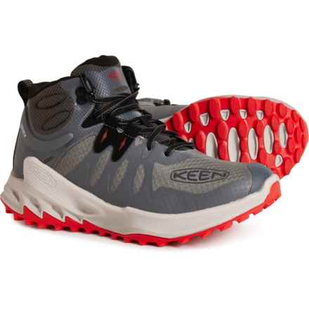 Keen Zionic Mid Hiking Boots - Waterproof (For Men) in Steel Grey/Poppy Red