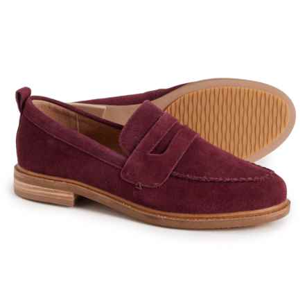 Kelsi Dagger Lens Penny Loafers - Suede (For Women) in Garnet