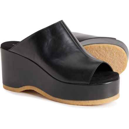 Kelsi Dagger Rowan Platform Slide Sandals - Leather (For Women) in Black