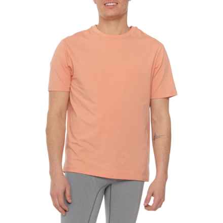 Kenneth Cole Active Tech Crew Neck T-Shirt - UPF 50+, Short Sleeve in Melon