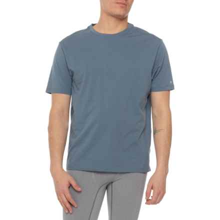 Kenneth Cole Active Tech Crew Neck T-Shirt - UPF 50+, Short Sleeve in Sea Storm Blue