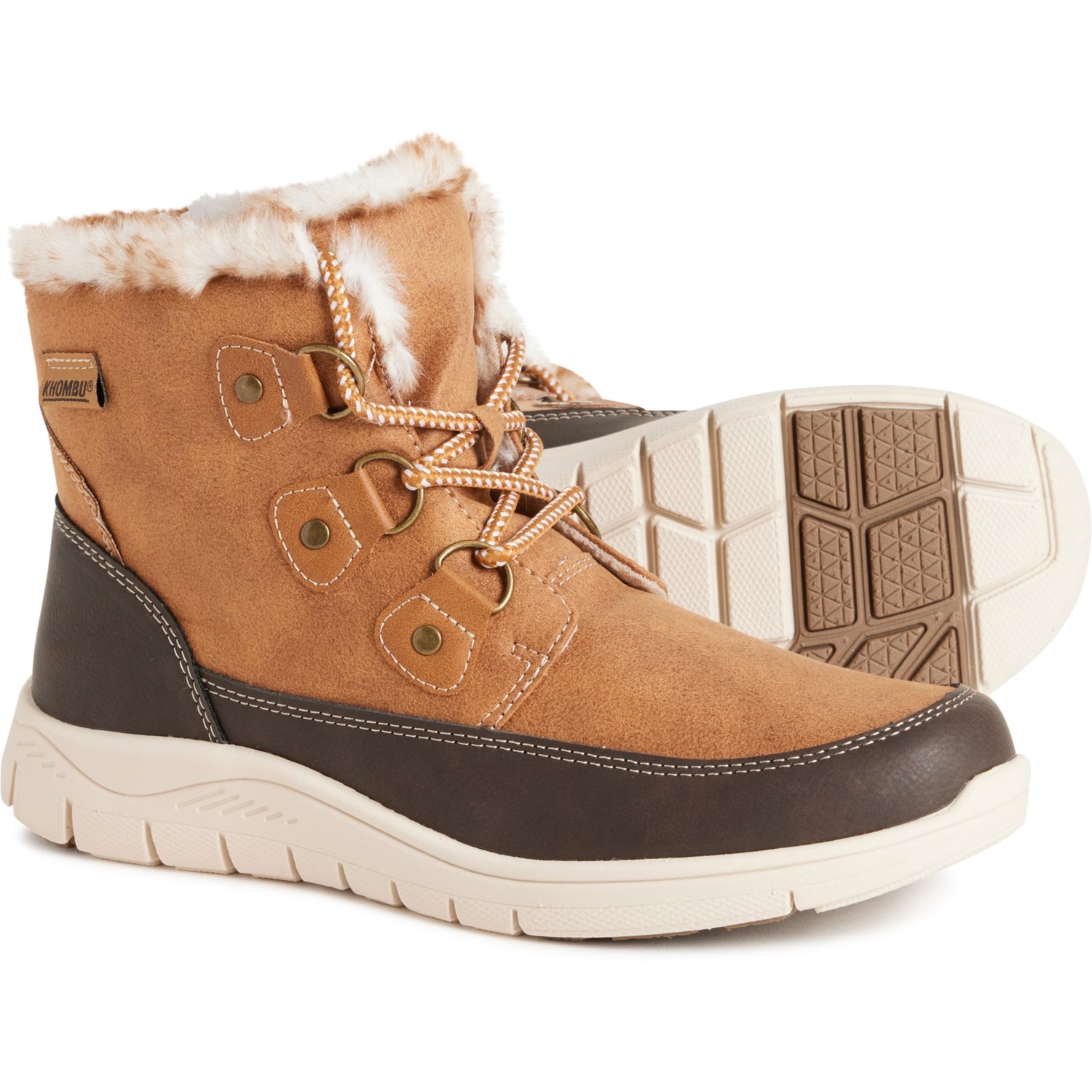 Khombu Betty Winter Boots for Women Tan Brown Size 6 MEDIUM