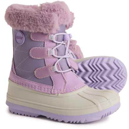 Khombu Boys and Girls Cadi Pac Boots - Waterproof, Insulated in Purple/Grey
