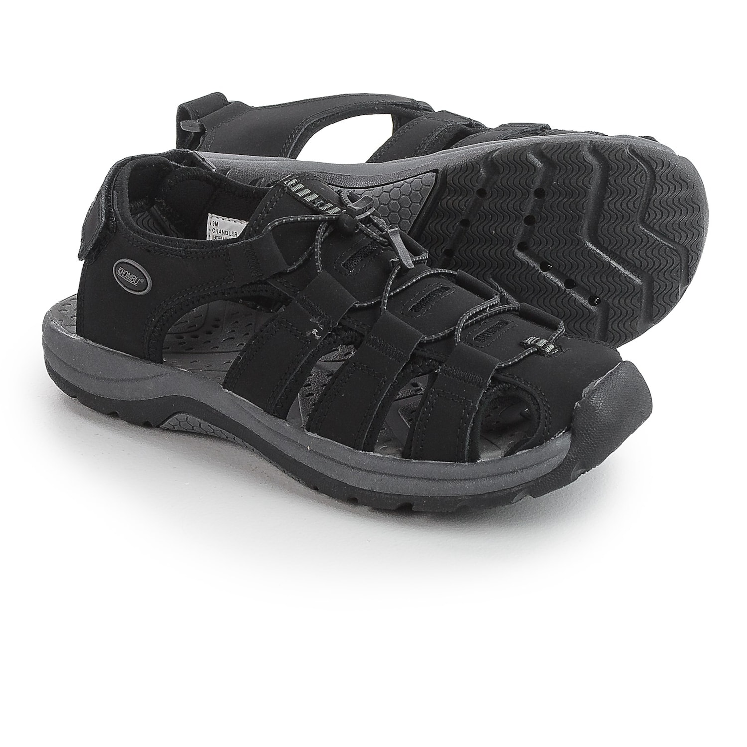 leather sandals in water