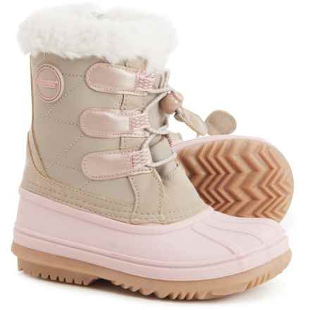 Khombu Girls Cadi Snow Boots - Waterproof, Insulated in Taupe/Pink