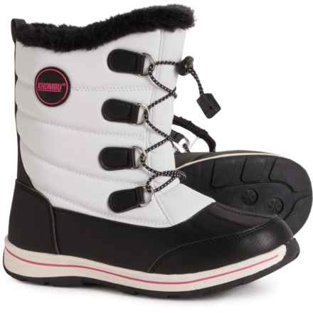 Khombu Girls Darla Snow Boots - Waterproof, Insulated in White/Black