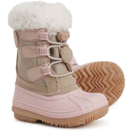 Khombu Little Girls Cadi Snow Boots - Waterproof, Insulated in Taupe/Pink