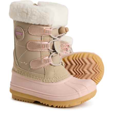 Khombu Little Kids Cadi Pac Boots - Waterproof, Insulated in Taupe/Pink